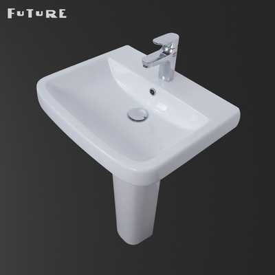 Chậu rửa tay có bệ rửa tay màu trắng hiện đại Chậu rửa tay một lỗ 550mm