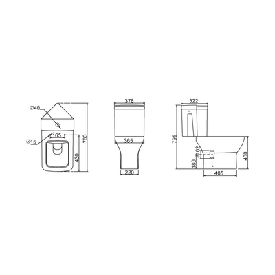 Khử mùi tự động Đóng Bồn cầu góc có khớp nối Trắng 20-30KG