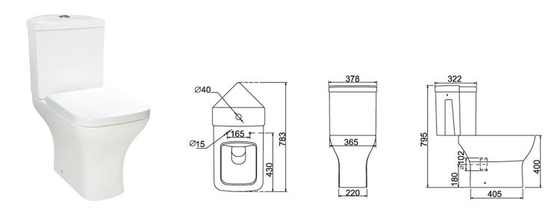 Khử mùi tự động Đóng Bồn cầu góc có khớp nối Trắng 20-30KG