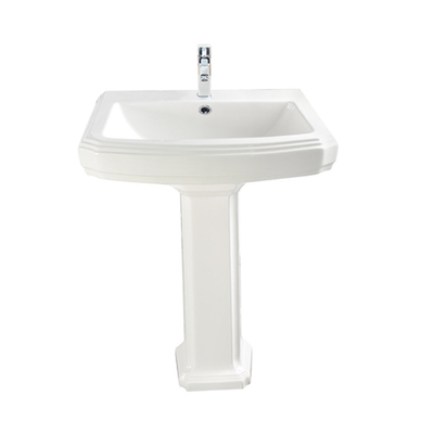 Chậu rửa tay có bệ màu trắng hiện đại 500mm một lỗ