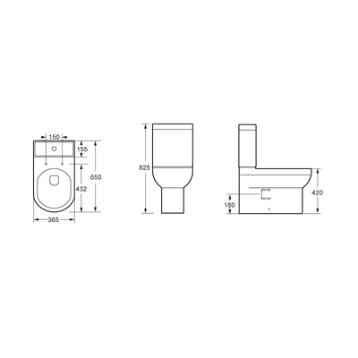 Tiết kiệm không gian xả nước hiệu quả Nhà vệ sinh kết hợp đóng 650 * 365 * 825mm