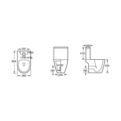 Vận hành tự động Tủ nước phòng tắm hai mảnh WC Tủ nước phòng tắm