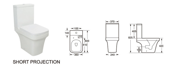 Upc Certified White Close Coupled Phòng tắm Nhà vệ sinh Bát dài