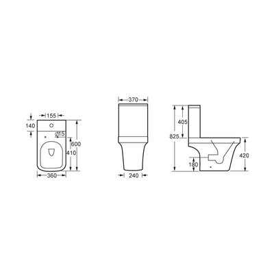 Upc Certified White Close Coupled Phòng tắm Nhà vệ sinh Bát dài