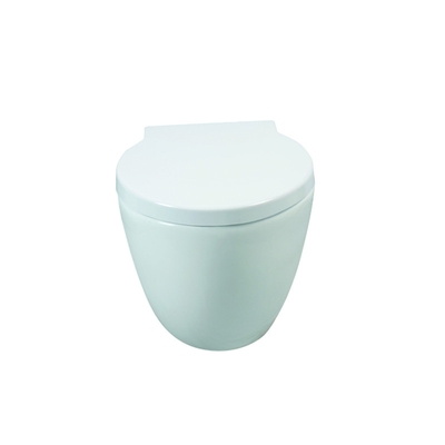 Tường ghế dài bằng gốm được đánh bóng tròn treo Wc cho phòng tắm