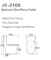 Kéo dài Siphonic One Piece Tủ nước gốm Tủ nước Philippines Chống trầy xước