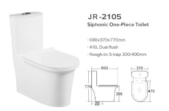 Kéo dài Siphonic One Piece Tủ nước gốm Tủ nước Philippines Chống trầy xước