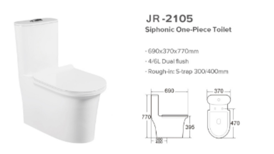 Kéo dài Siphonic One Piece Tủ nước gốm Tủ nước Philippines Chống trầy xước
