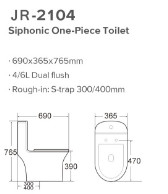 Smooth Glazed Siphon Flush Sàn nhà vệ sinh được gắn chống mài mòn
