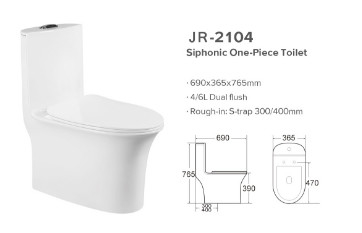 Smooth Glazed Siphon Flush Sàn nhà vệ sinh được gắn chống mài mòn