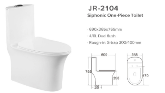 Smooth Glazed Siphon Flush Sàn nhà vệ sinh được gắn chống mài mòn