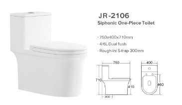 Hệ thống Siphonic chống vết bẩn Nhà vệ sinh tráng men tự động khử mùi