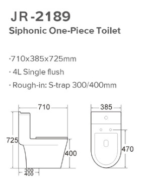 Bồn cầu S Trap kháng khuẩn Philippine Watercloset S Trap Wc Single Flush 4L