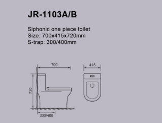 Tự làm sạch Siphonic Một mảnh Tủ đựng nước bằng gốm Bát dài