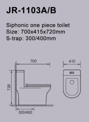 Philippine 700x415x720mm Kích thước S Trap Hệ thống Siphonic Wc Kháng khuẩn