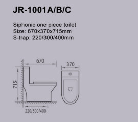 Kinh tế One Piece Water Closet Siphon Flushing Sản phẩm vệ sinh