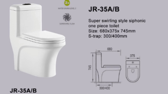 Tiết kiệm nước Kinh tế Một mảnh Siphon Jet Water Closet 680 * 375 * 745mm