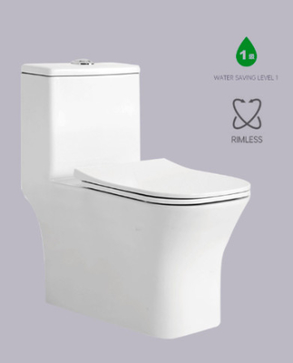 Tiết kiệm nước UPC 3/6L Xả nước Nhà vệ sinh gắn sàn không vành One Piece Commode